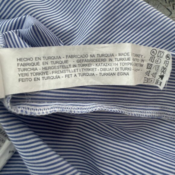 Zara Preppy Varsity Blue Pinstripe shirt – Women’s Medium M - Picture 10 of 13